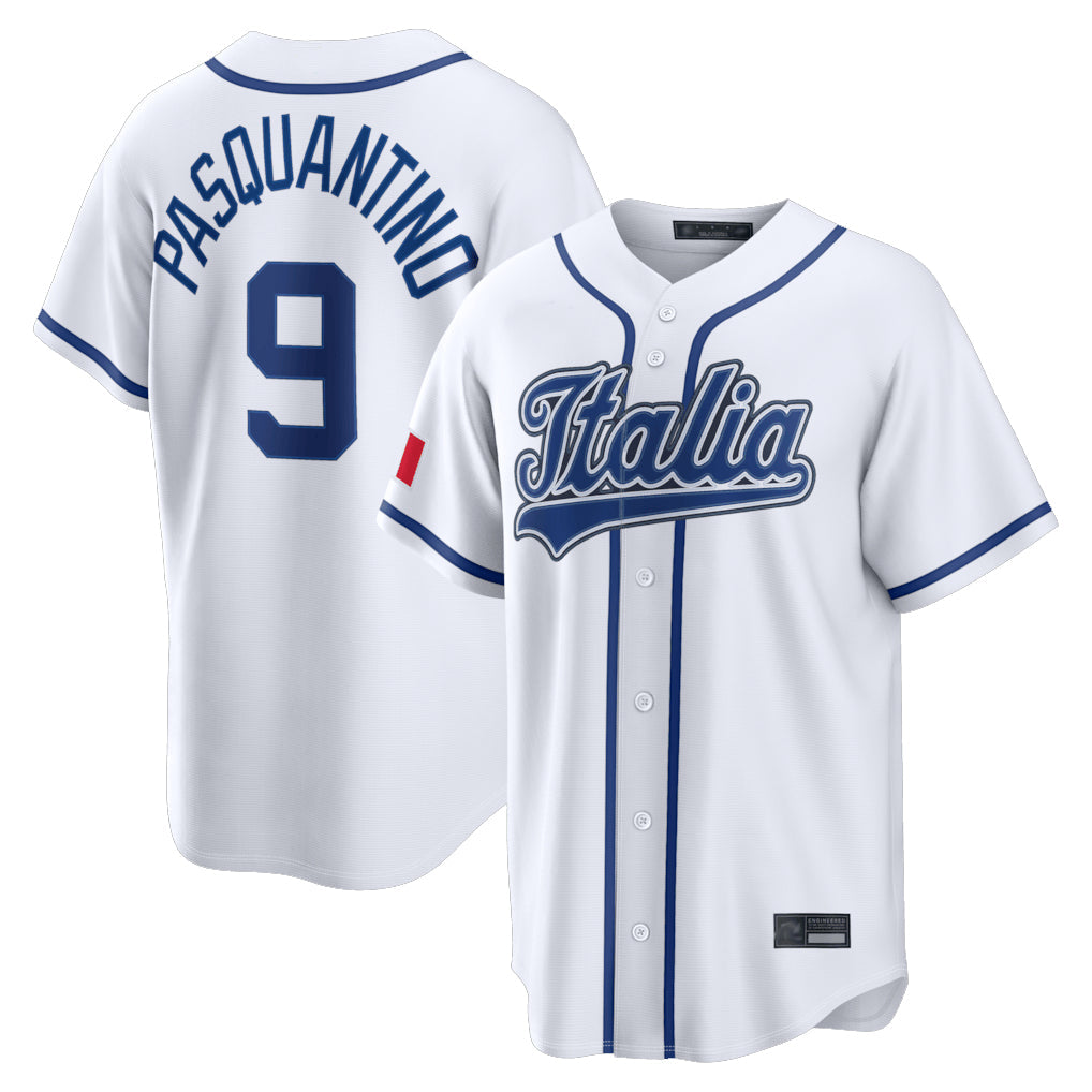 TRASK KC.Royals #9 Vinnie Pasquantino Player White Italy 2026 WBC Classic Home Stitched Jerseys