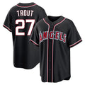 TRASK LA.Angels #27 Mike Trout Player Black Fashion Out Home Game Stitched Jerseys