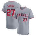 TRASK LA.Angels #27 Mike Trout Player Gray Home Limited Elite Stitched Jerseys