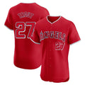 TRASK LA.Angels #27 Mike Trout Player Red Home Limited Elite Stitched Jerseys