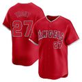 TRASK LA.Angels #27 Mike Trout Player Red Home Limited Stitched Jerseys