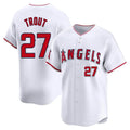 TRASK LA.Angels #27 Mike Trout Player White Limited Home Stitched Jerseys