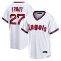TRASK LA.Angels #27 Mike Trout Player White T-shirt Home Game Stitched Jerseys