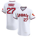 TRASK LA.Angels #27 Mike Trout Player White T-shirt Home Limited Elite Stitched Jerseys