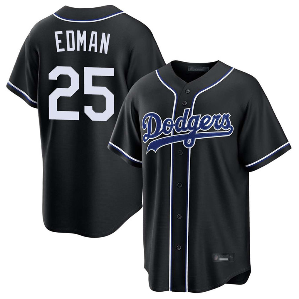 TRASK LA.Dodgers #25 Tommy Edman Player Black Carbon Limited Home Stitched Jerseys