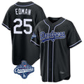TRASK LA.Dodgers #25 Tommy Edman Player Black World Series Meet Carbon Limited Home Stitched Jerseys