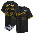 TRASK LA.Dodgers #25 Tommy Edman Player Black World Series Snake Skin City Game Home Stitched Jerseys