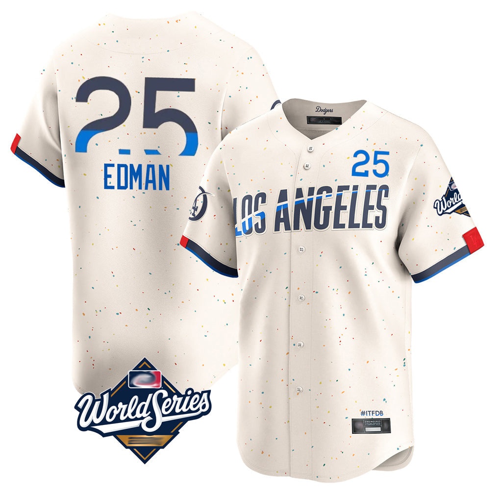 TRASK LA.Dodgers #25 Tommy Edman Player Cream World Series City Connect Limited Home Stitched Jerseys