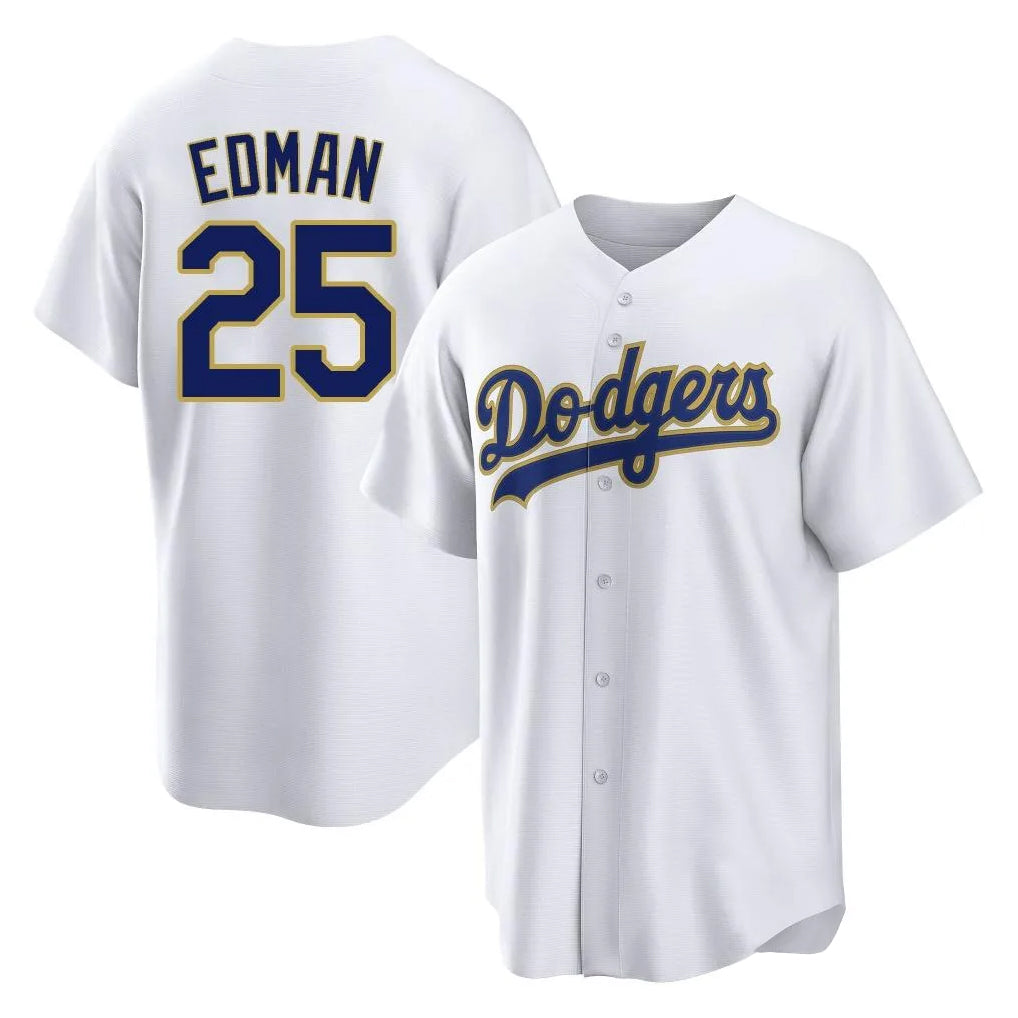 TRASK LA.Dodgers #25 Tommy Edman Player Gold White 2026 Collection Stadium Game Stitched Jerseys