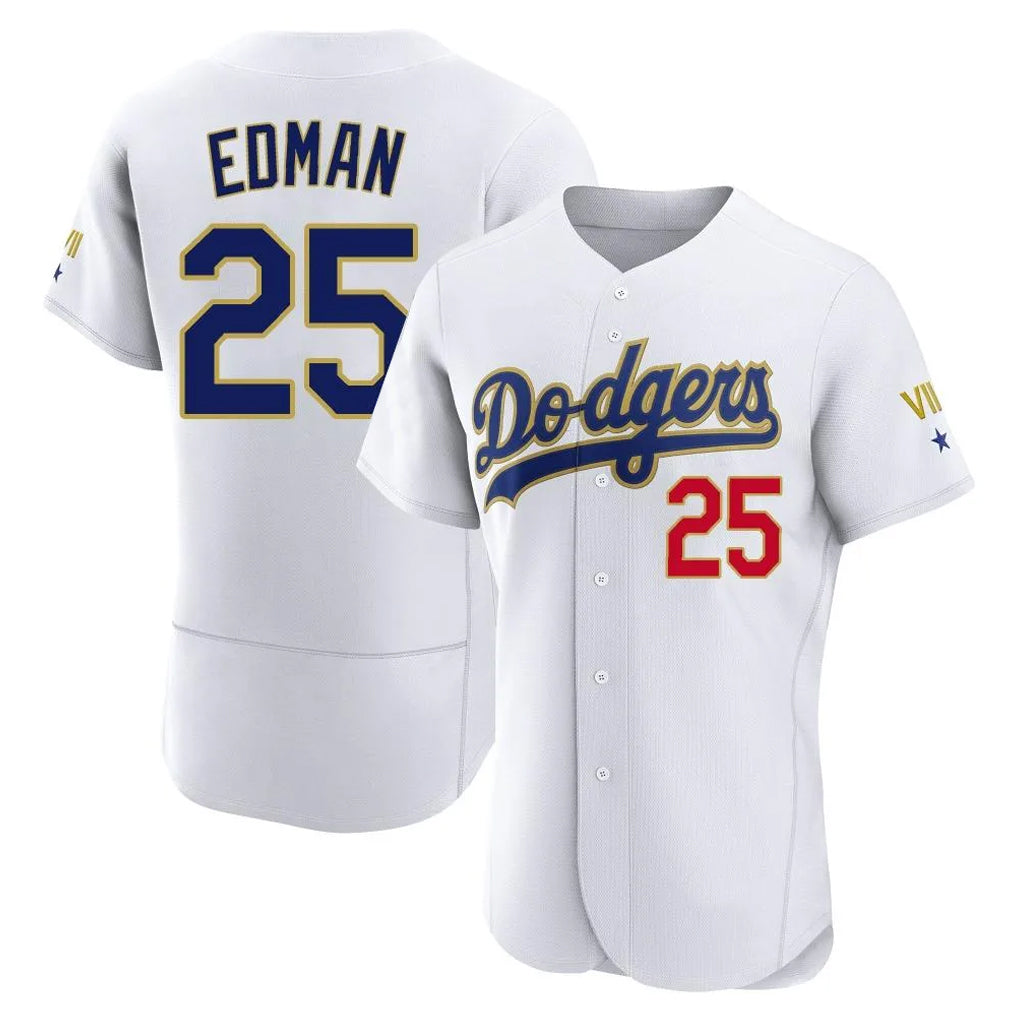 TRASK LA.Dodgers #25 Tommy Edman Player Gold White 2026 Collection Stadium Limited Elite Stitched Jerseys
