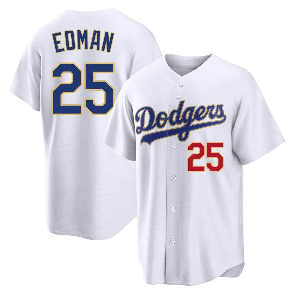 TRASK LA.Dodgers #25 Tommy Edman Player Gold White 2026 Collection Stadium Limited Stitched Jerseys