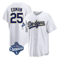 TRASK LA.Dodgers #25 Tommy Edman Player Gold White World Series Meet 2026 Collection Stadium Game Stitched Jerseys
