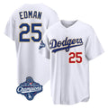 TRASK LA.Dodgers #25 Tommy Edman Player Gold White World Series Meet 2026 Collection Stadium Limited Stitched Jerseys