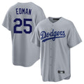 TRASK LA.Dodgers #25 Tommy Edman Player Gray Game Stitched Jerseys