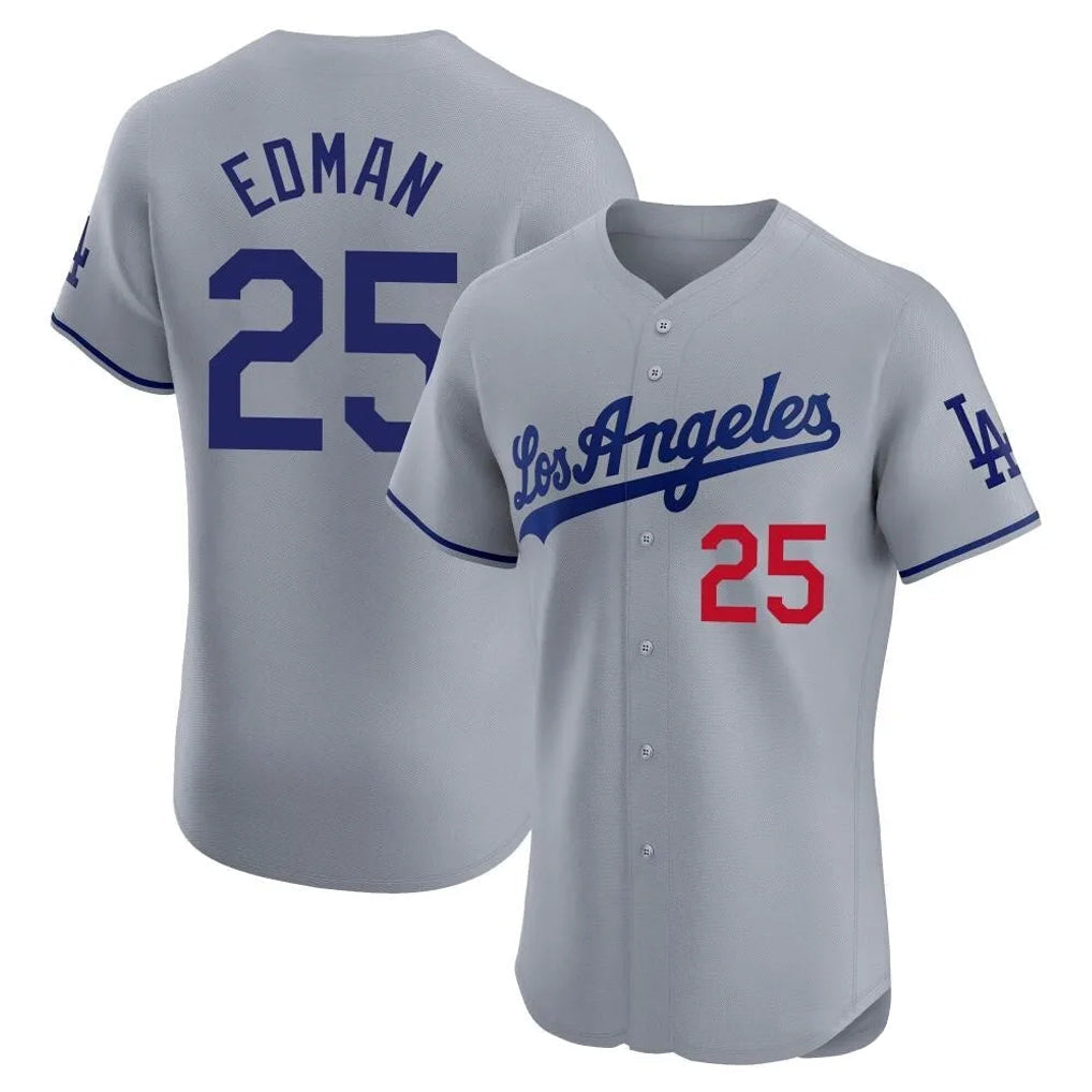 TRASK LA.Dodgers #25 Tommy Edman Player Gray Limited Elite Home Stitched Jerseys