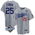TRASK LA.Dodgers #25 Tommy Edman Player Gray World Series Game Home Stitched Jerseys