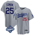 TRASK LA.Dodgers #25 Tommy Edman Player Gray World Series Meet Game Home Stitched Jerseys