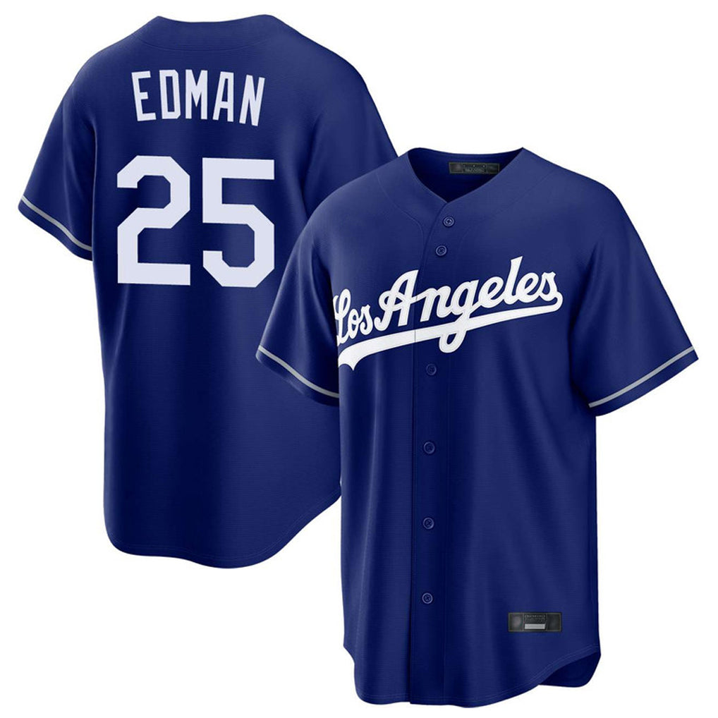 TRASK LA.Dodgers #25 Tommy Edman Player Royal Game Stitched Jerseys