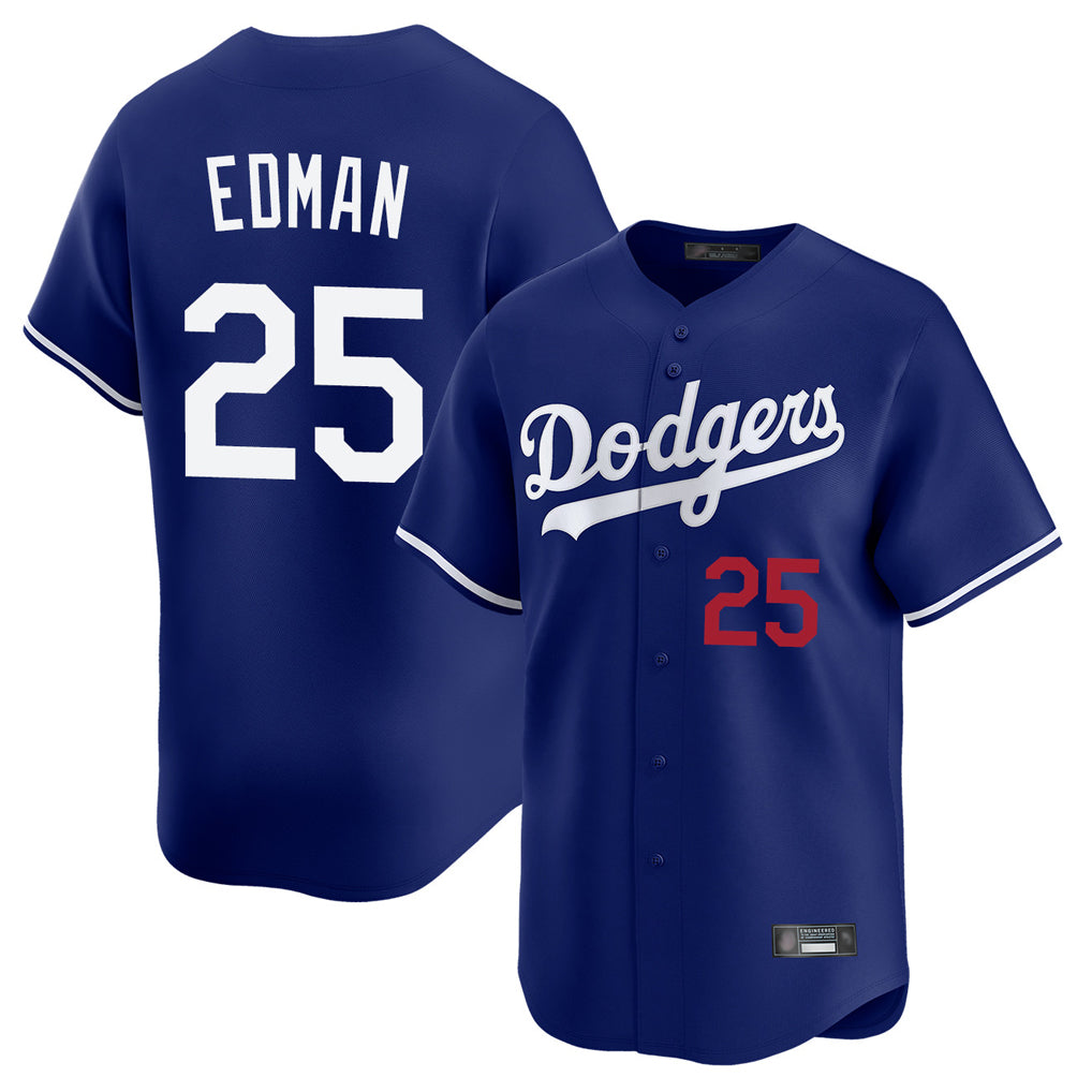 TRASK LA.Dodgers #25 Tommy Edman Player Royal Limited Home Stitched Jerseys