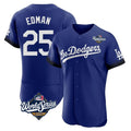 TRASK LA.Dodgers #25 Tommy Edman Player Royal World Series City Connect Elite Home Stitched Jerseys