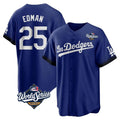 TRASK LA.Dodgers #25 Tommy Edman Player Royal World Series City Connect Home Game Stitched Jerseys