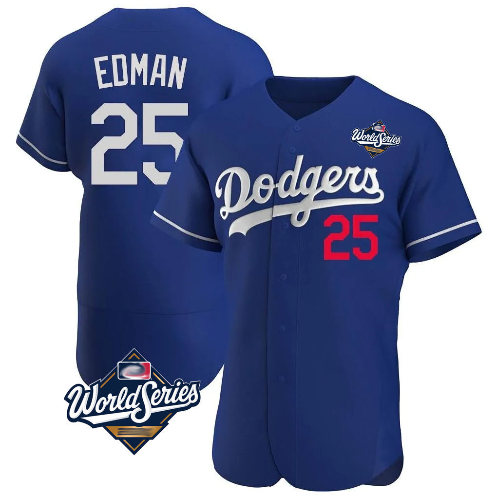 TRASK LA.Dodgers #25 Tommy Edman Player Royal World Series Limited Elite Home Stitched Jerseys