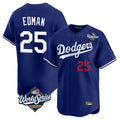 TRASK LA.Dodgers #25 Tommy Edman Player Royal World Series Limited Home Stitched Jerseys