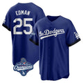 TRASK LA.Dodgers #25 Tommy Edman Player Royal World Series Meet City Connect Home Game Stitched Jerseys