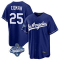 TRASK LA.Dodgers #25 Tommy Edman Player Royal World Series Meet Game Stitched Jerseys