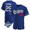 TRASK LA.Dodgers #25 Tommy Edman Player Royal World Series Meet Limited Elite Home Stitched Jerseys
