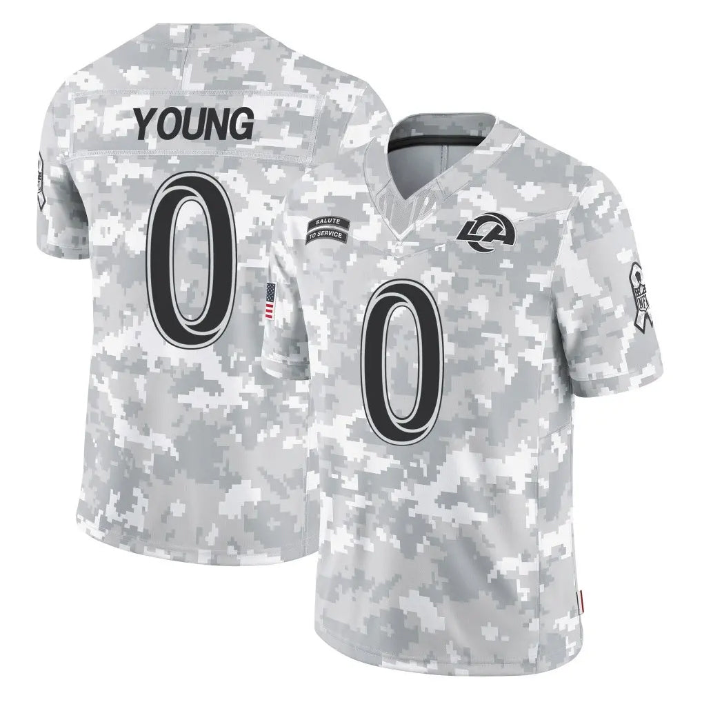 TRASK LA.Rams #0 Byron Young Player Arctic Camo Salute To Service Limited Game Stitched Jerseys