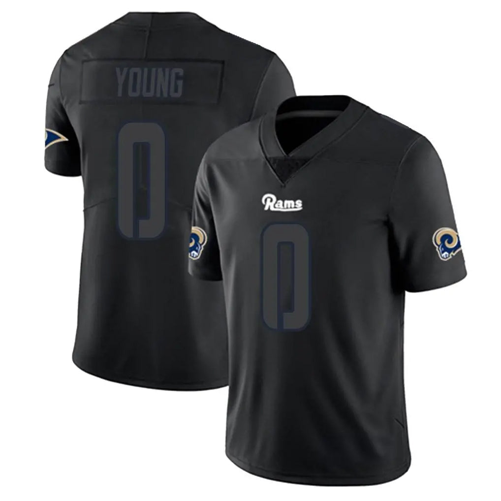 TRASK LA.Rams #0 Byron Young Player Black Impact Limited Home Game Stitched Jerseys