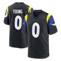 TRASK LA.Rams #0 Byron Young Player Black Midnight Rivalries Collection Home Game Stitched Jerseys