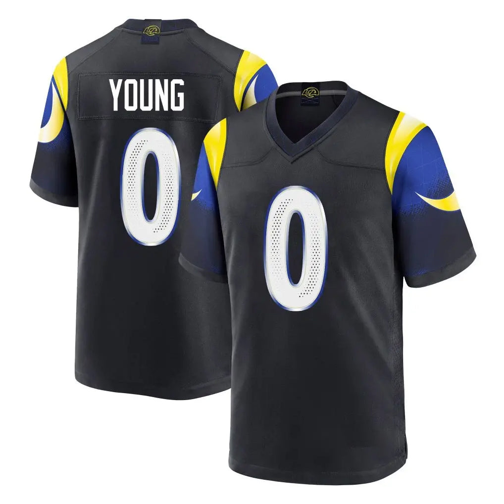 TRASK LA.Rams #0 Byron Young Player Black Midnight Rivalries Collection Home Game Stitched Jerseys