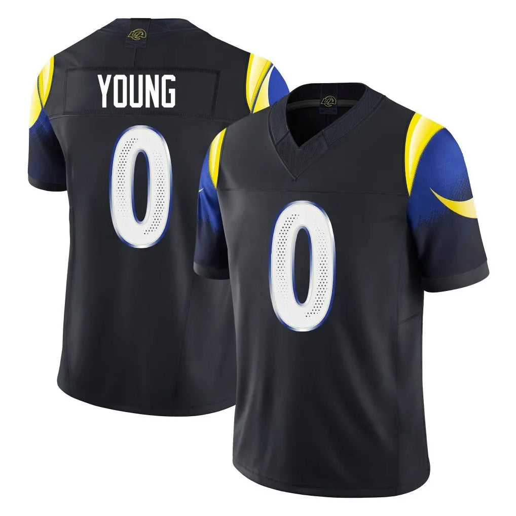 TRASK LA.Rams #0 Byron Young Player Black Midnight Rivalries Collection Limited Home Game Stitched Jerseys