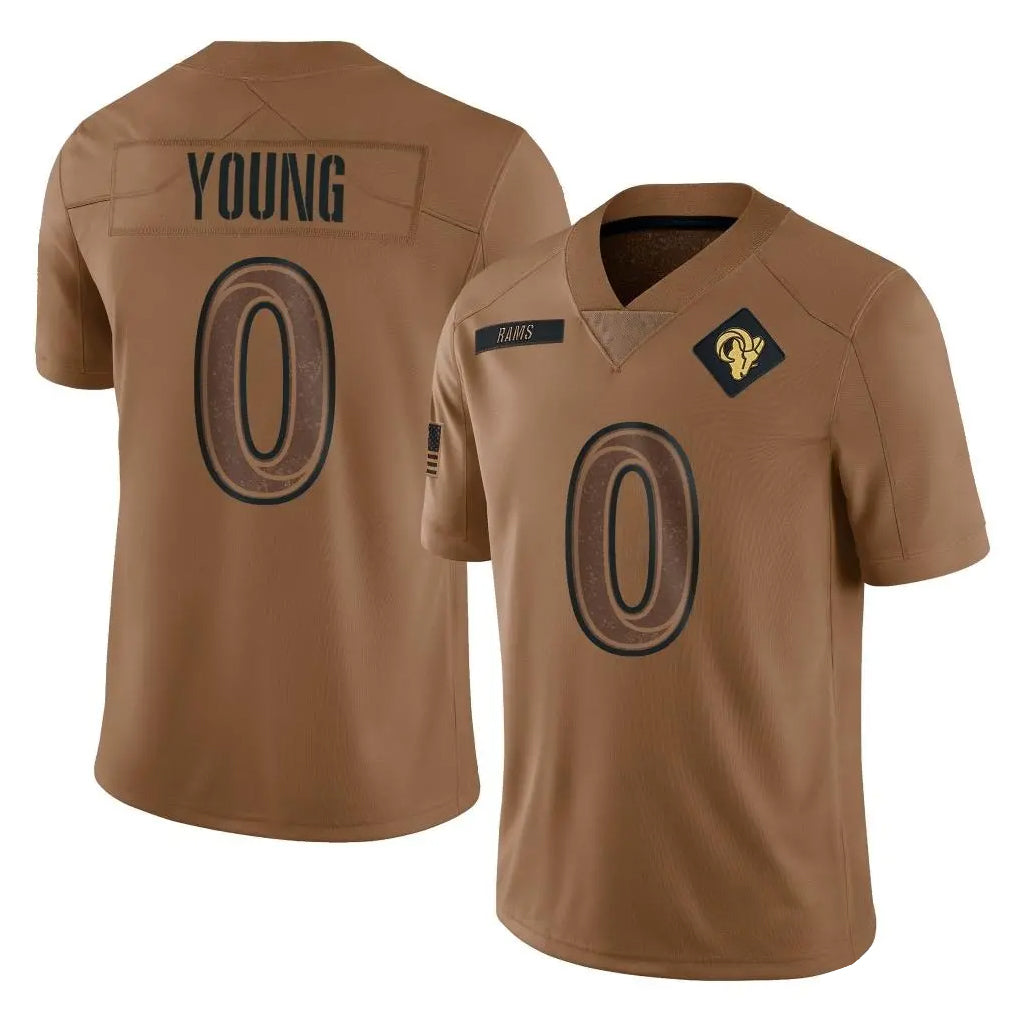 TRASK LA.Rams #0 Byron Young Player Brown Salute To Service Limited Stitched Jerseys