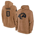TRASK LA.Rams #0 Byron Young Player Brown Salute to Service Hoodies Limited Game Stitched Jerseys