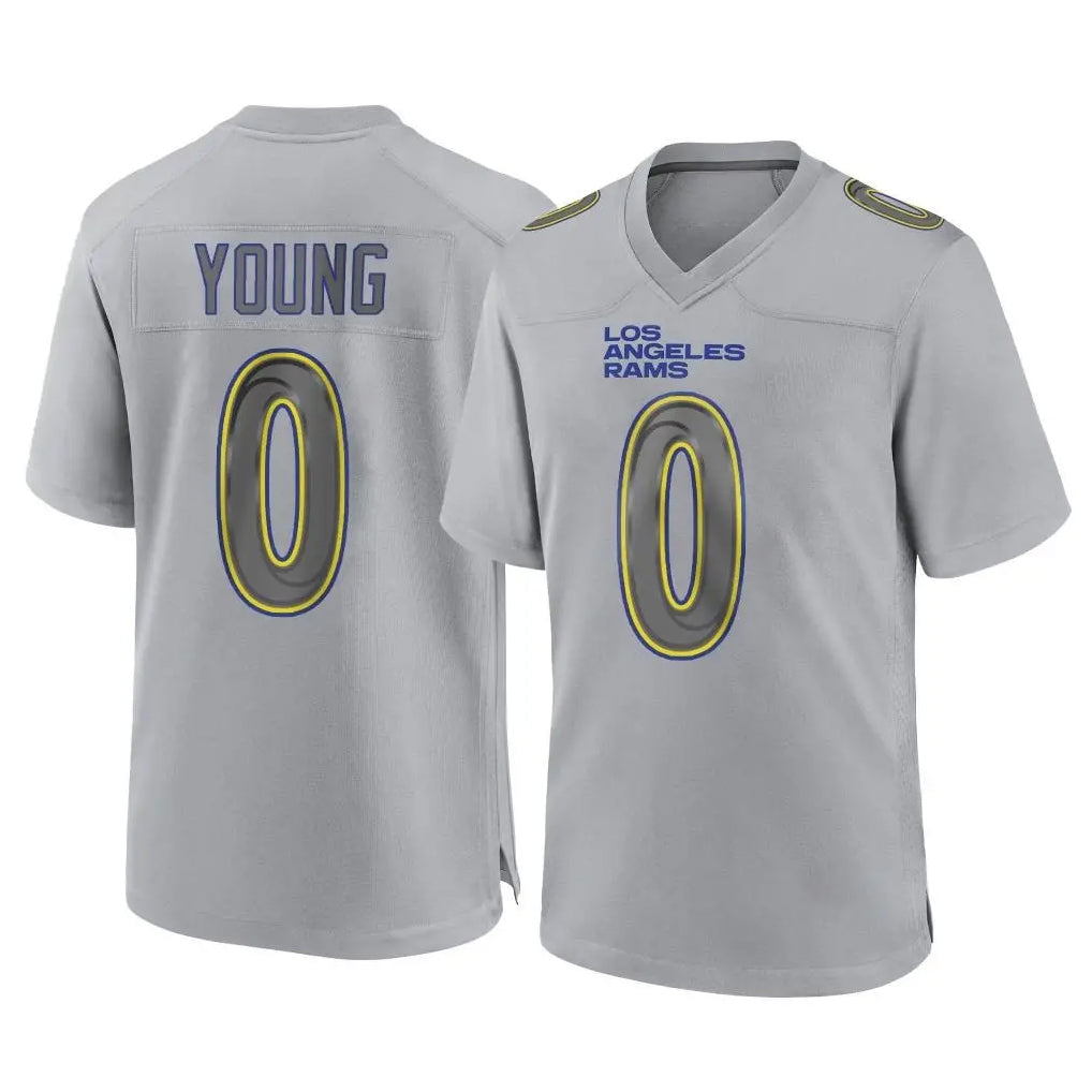 TRASK LA.Rams #0 Byron Young Player Gray Atmosphere Fashion Home Game Stitched Jerseys