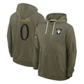 TRASK LA.Rams #0 Byron Young Player Olive Salute to Service Pullover Hoodies Limited Stitched Jerseys