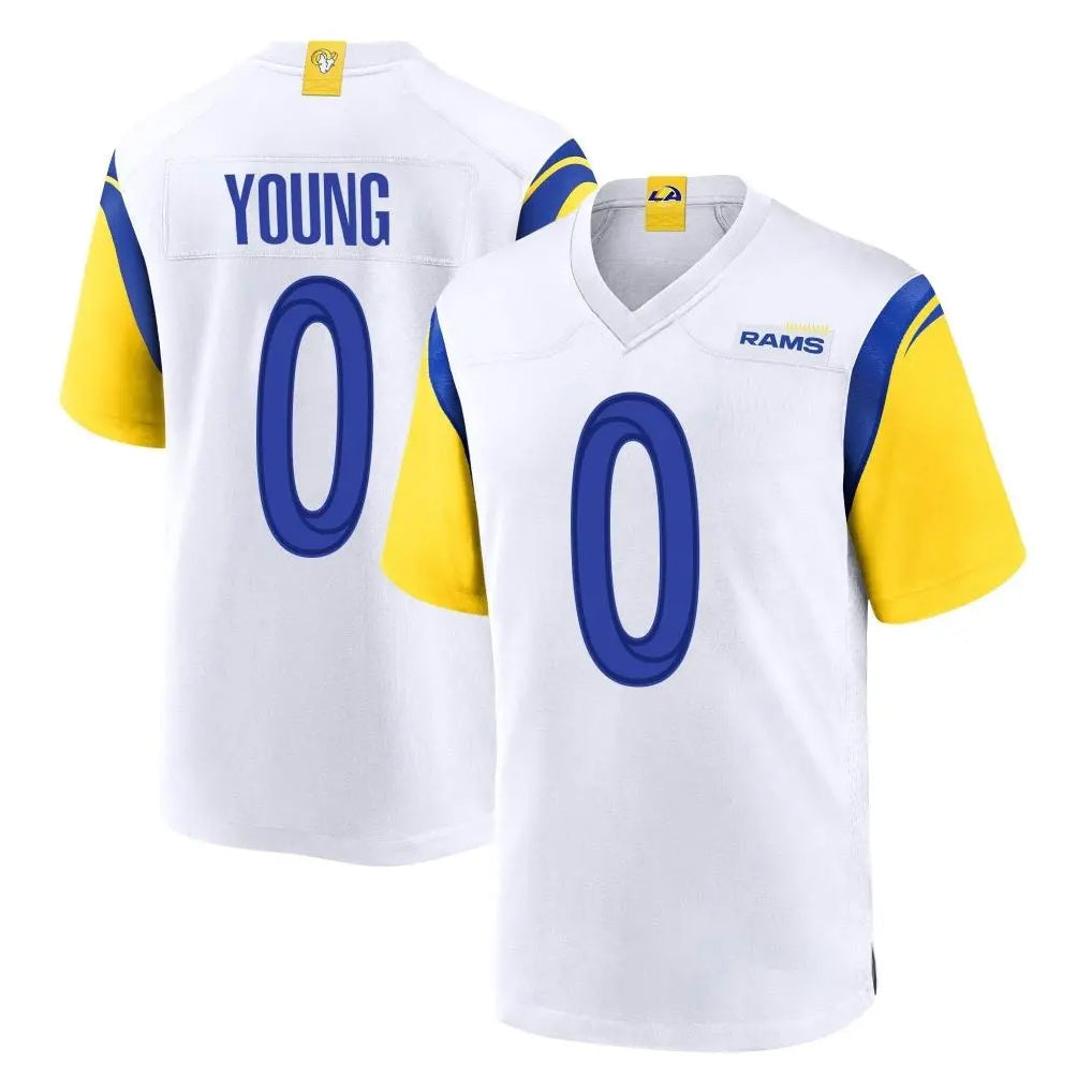 TRASK LA.Rams #0 Byron Young Player White Home Game Stitched Jerseys