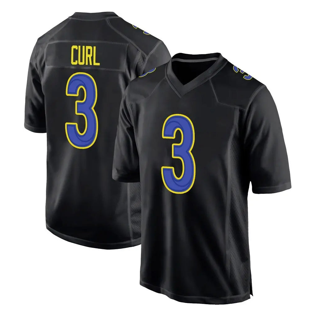 TRASK LA.Rams #3 Kam Curl Player Black Fashion Limited Home Game Stitched Jerseys