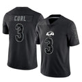 TRASK LA.Rams #3 Kam Curl Player Black Limited Reflective Home Game Stitched Jerseys