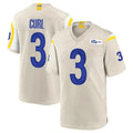 TRASK LA.Rams #3 Kam Curl Player Bone Home Game Stitched Jerseys