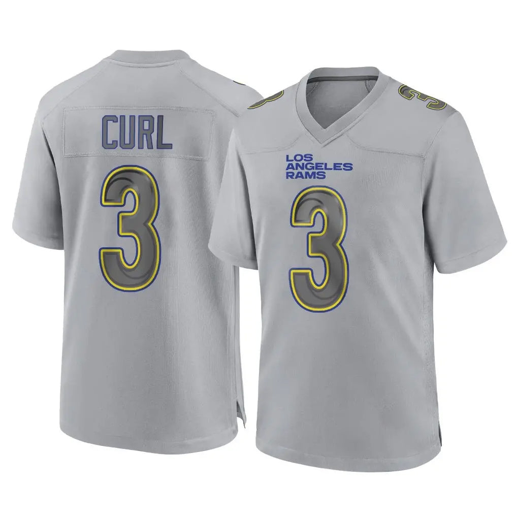 TRASK LA.Rams #3 Kam Curl Player Gray Atmosphere Fashion Home Game Stitched Jerseys