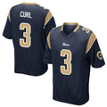 TRASK LA.Rams #3 Kam Curl Player Navy Home Game Stitched Jerseys
