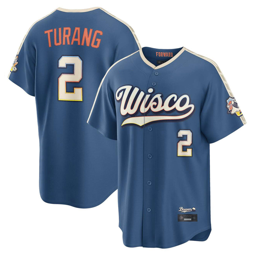 TRASK M.Brewers #2 Brice Turang Player Blue 2026 City Connect Home Game Stitched Jerseys