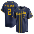 TRASK M.Brewers #2 Brice Turang Player Navy Home Limited Stitched Jerseys