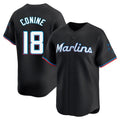 TRASK M.Marlins #18 Griffin Conine Player Black Home Limited Stitched Jerseys