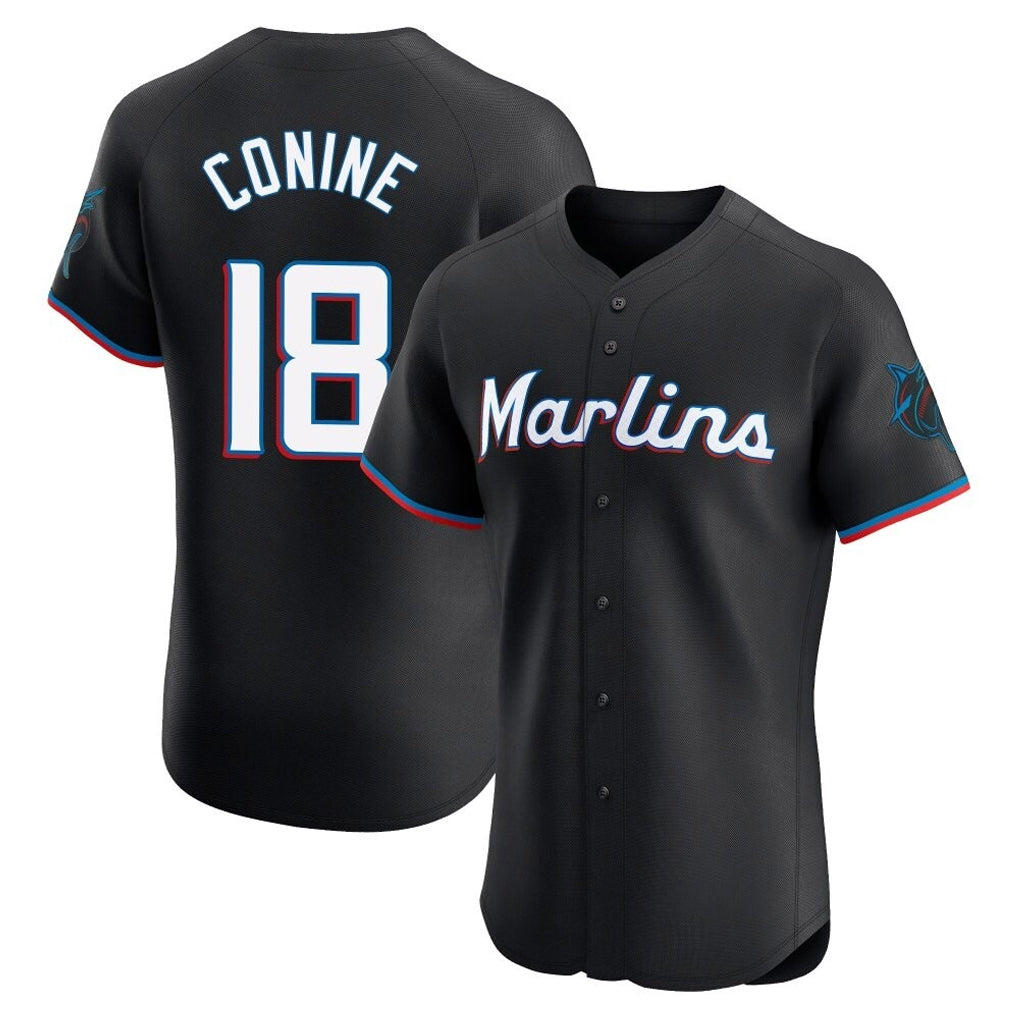 TRASK M.Marlins #18 Griffin Conine Player Black Vapor Home Limited Elite Stitched Jerseys