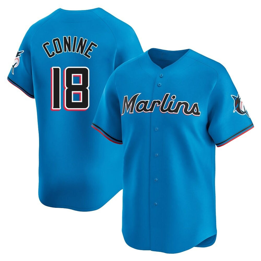 TRASK M.Marlins #18 Griffin Conine Player Blue Home Limited Stitched Jerseys